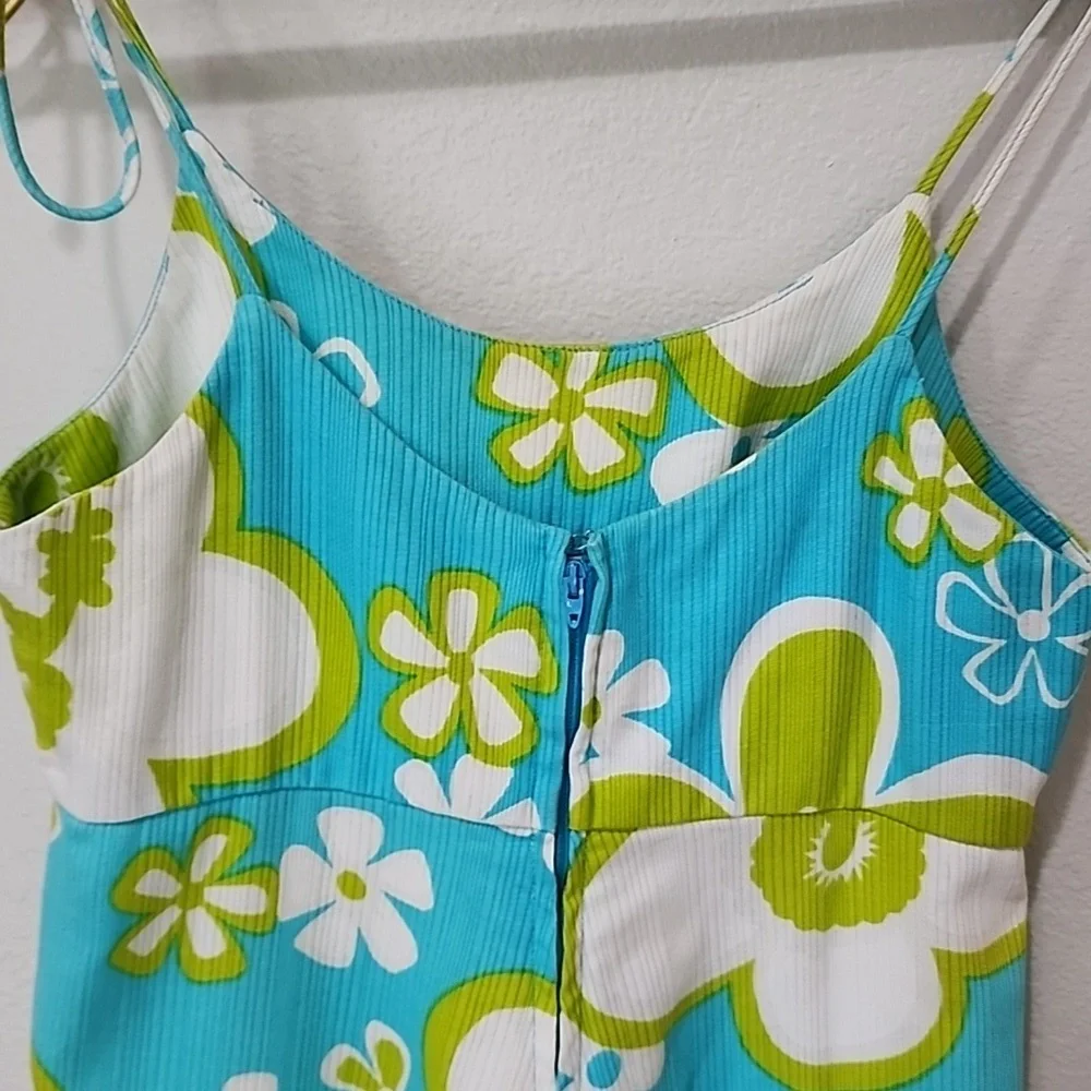 Vintage Nalii Honolulu Maxi Dress 60s 70s Flower Power Hawaiian Print Tropical - Picture 8 of 9